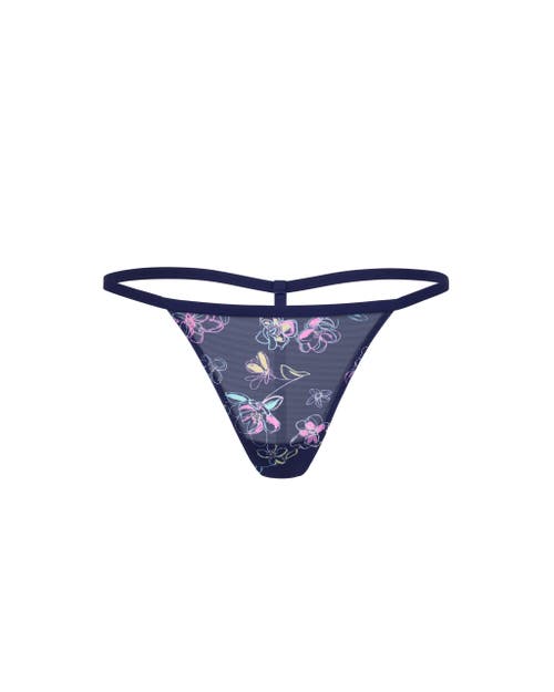 Adore Me Serenity G-string Panties In Floral Blue