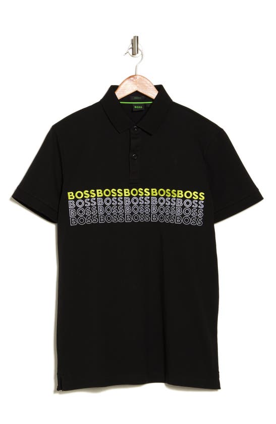 Shop Hugo Boss Boss Pavel Embroidered Polo In Black