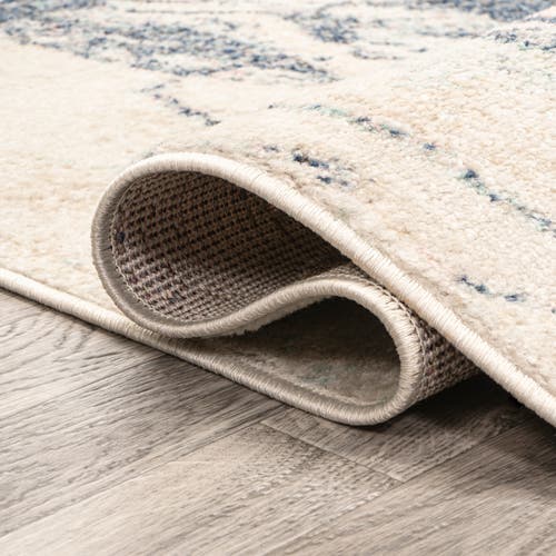 Jonathan Y Marmo Abstract Marbled Modern Area Rug In Blue/cream