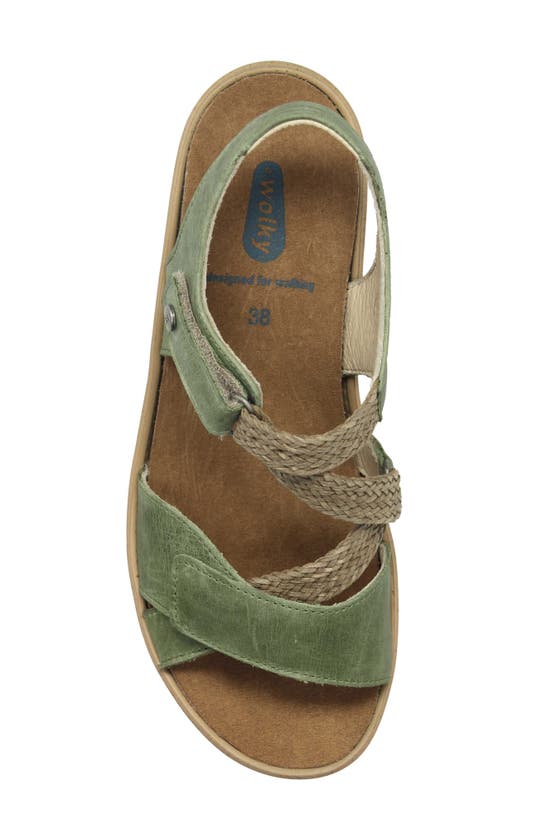 Shop Wolky La Jolla Ankle Strap Platform Wedge Sandal In Olive Leather