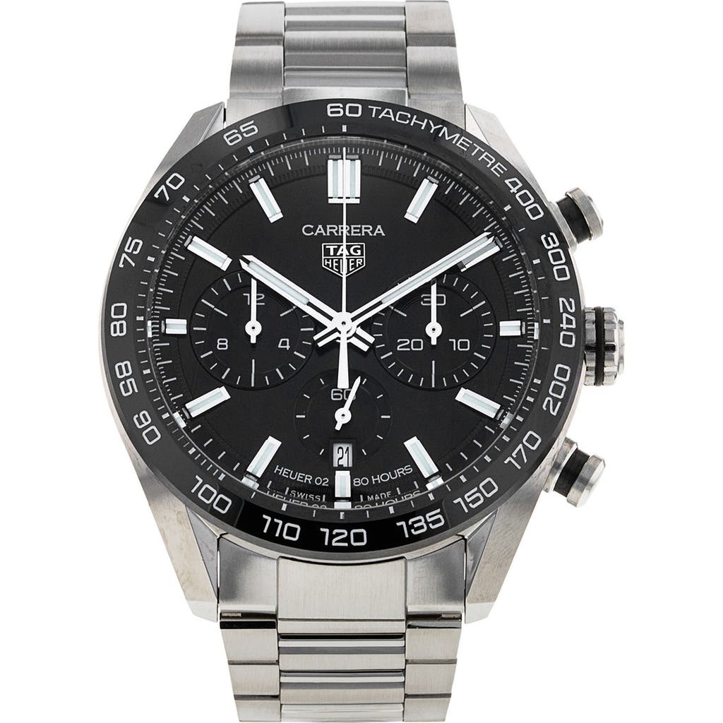 Watchfinder & Co. Tag Heuer Preowned Carrera Chronograph Bracelet Watch, 44mm in Silver/Black