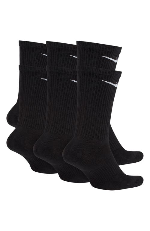 Nike Assorted 6-pack Everyday Plush Cushion Crew Training Socks In Black/white