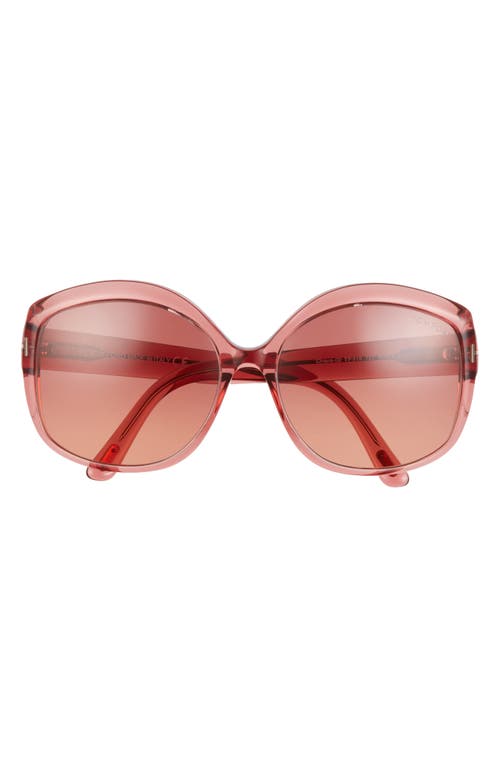 TOM FORD Chiara-02 56mm Round Sunglasses in Pink at Nordstrom