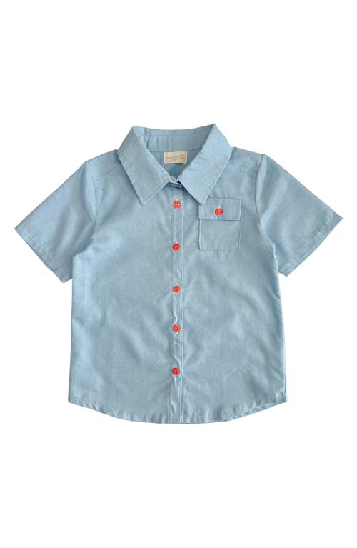 Miki Miette Kids' Jerry Howdy Button-Up Cotton Shirt 