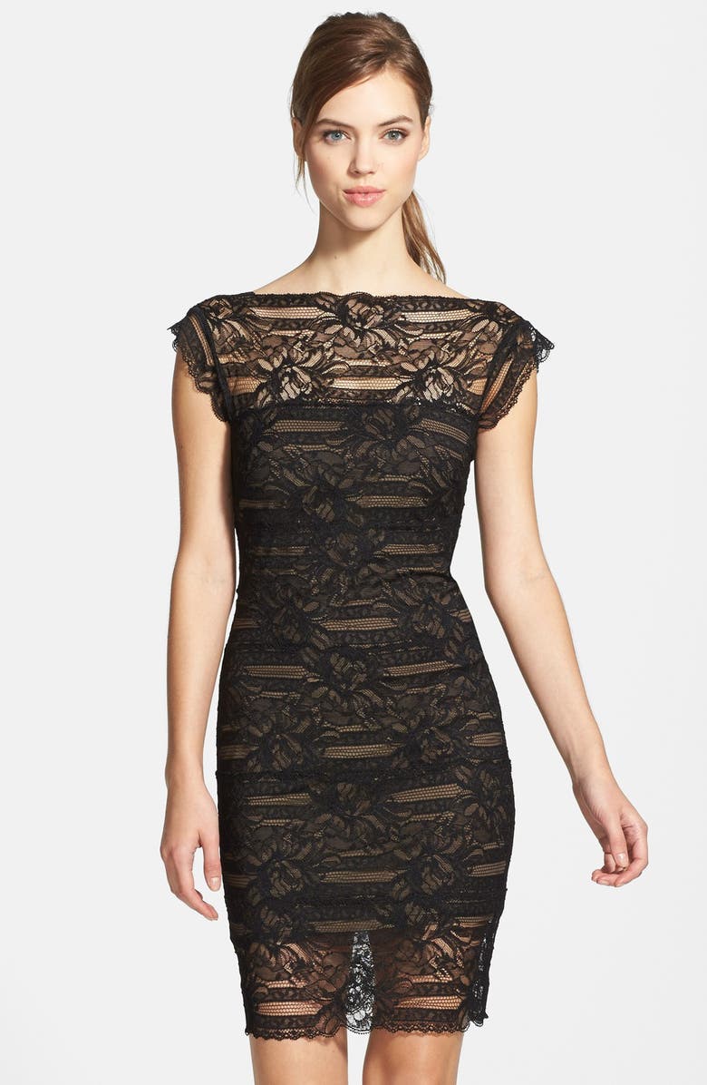 Nicole Miller Illusion Yoke Lace Sheath Dress | Nordstrom