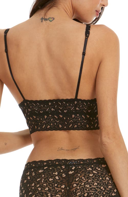 Shop Hanky Panky Cross Dye Retro Lace Triangle Bralette In Black/praline