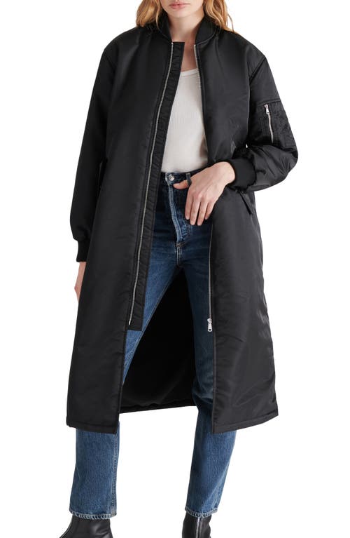 Shop Steve Madden Vindy Insulated Zip-up Coat In Black