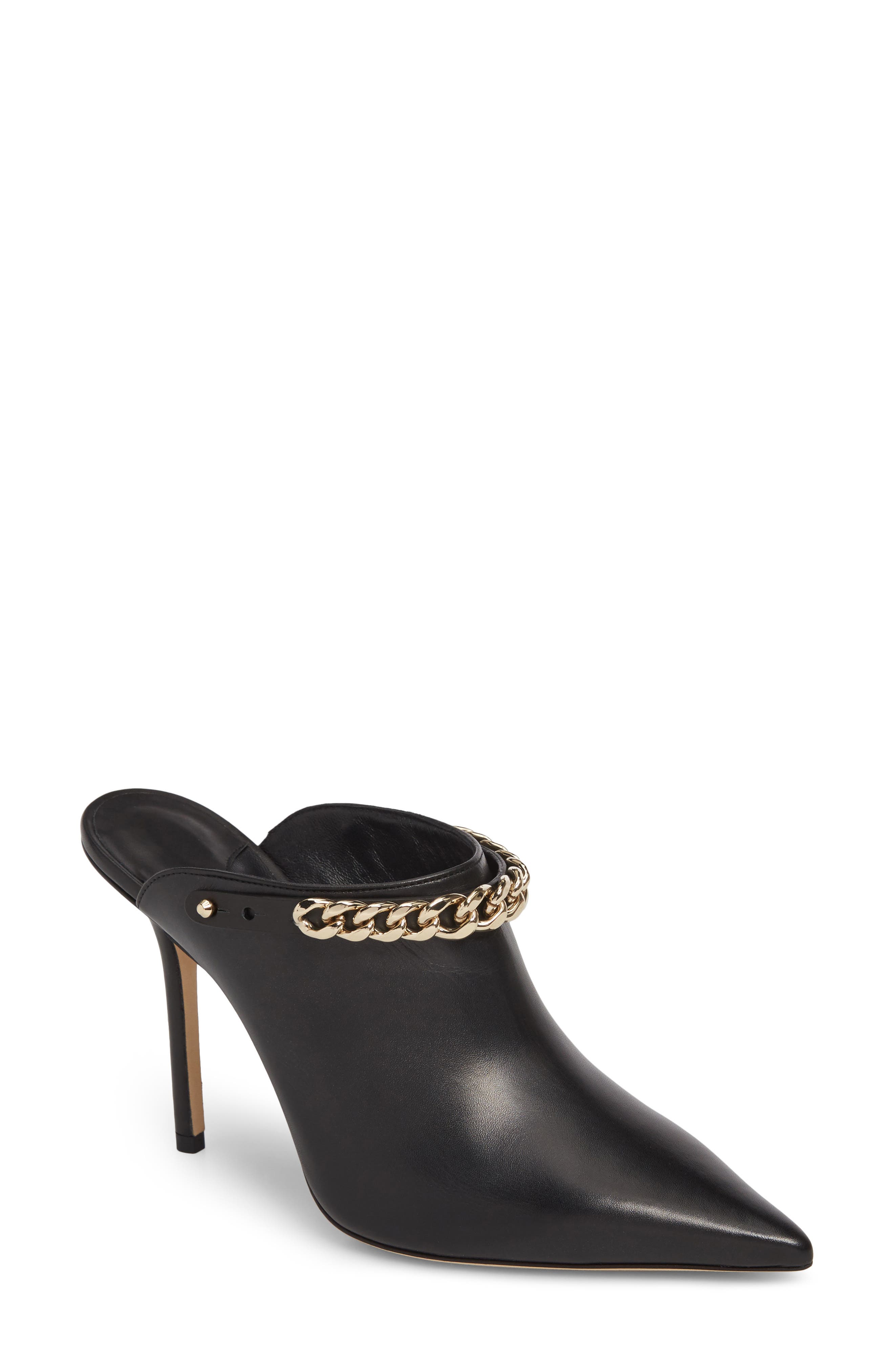 Jimmy Choo Lexx Chain Pointy Toe Mule, Black