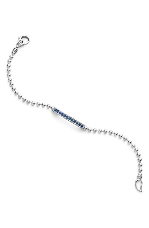 Shop Lagos Caviar Spark Sapphire Bar Bracelet In Silver