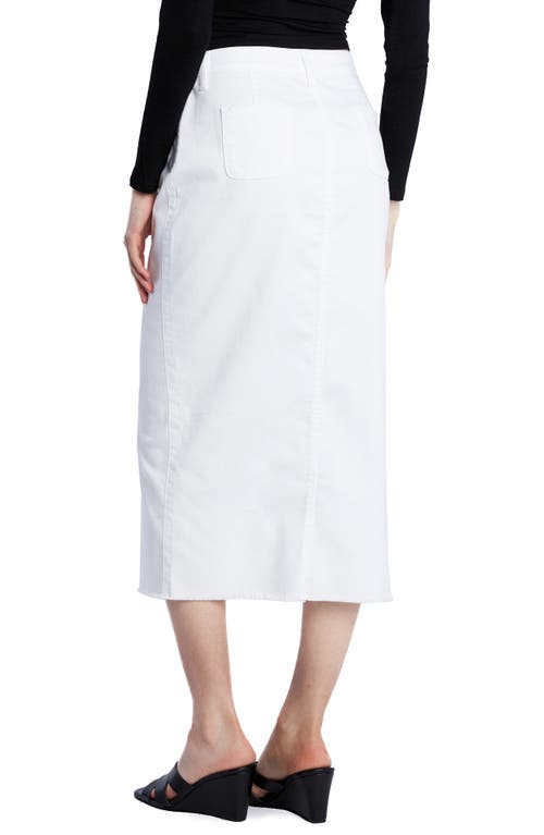 Shop Wash Lab Denim Genevive Denim Skirt In Creme