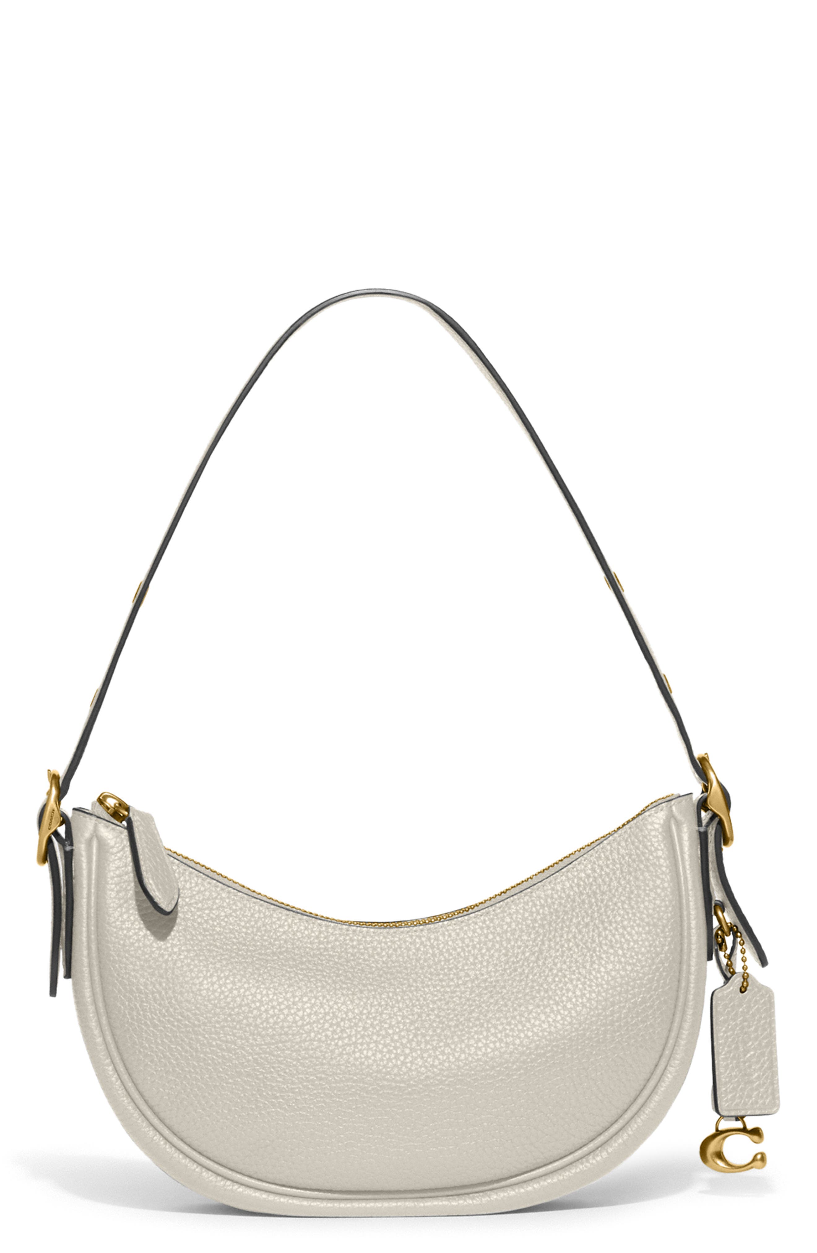 white shoulder leather bag