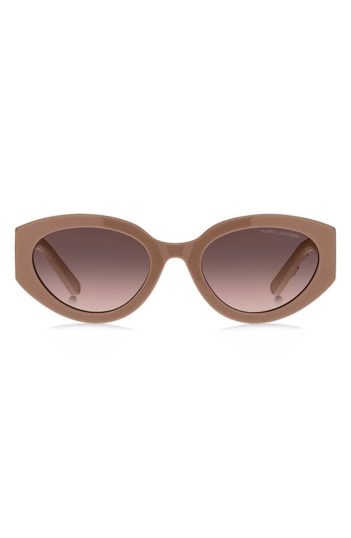 Shop Marc Jacobs 54mm Round Sunglasses In Beige Brown/brown Gradient