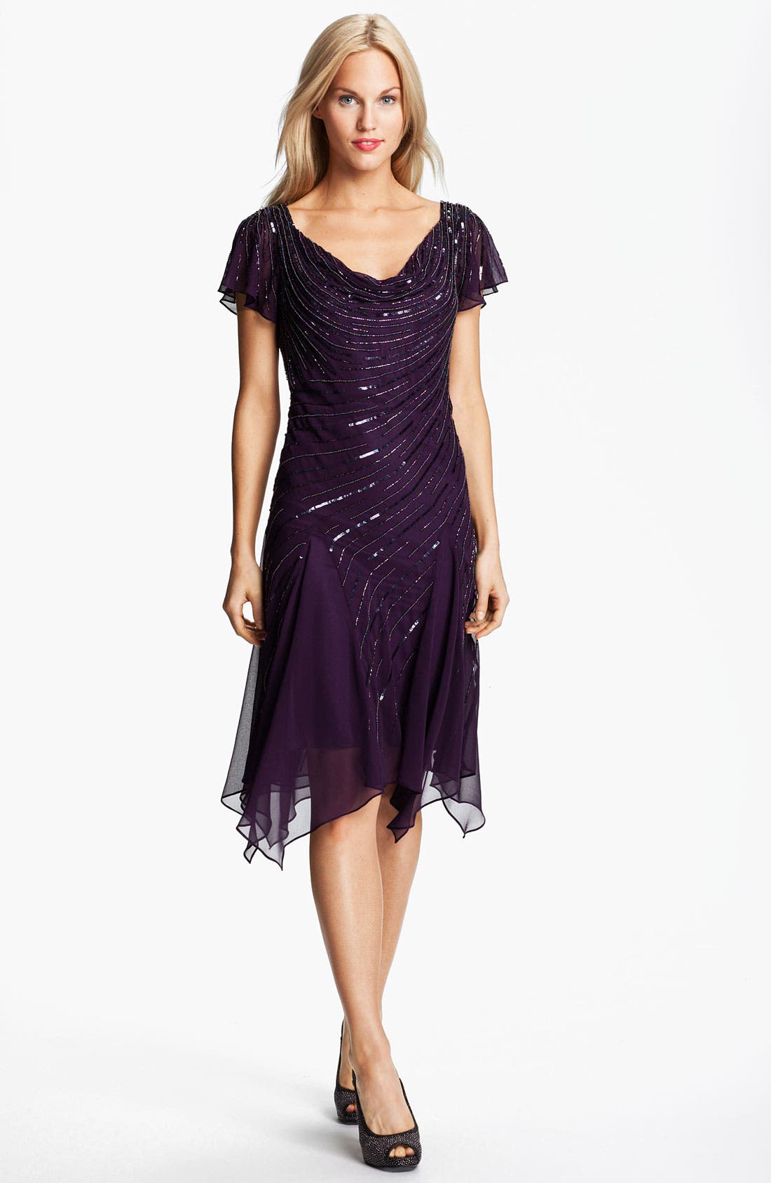 J Kara Beaded Chiffon Dress Nordstrom