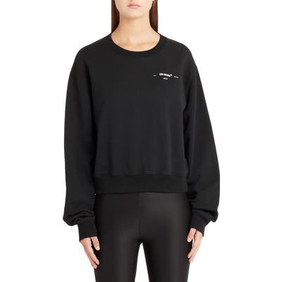 Off-White Hanna Leaves Crop Crewneck Sweatshirt