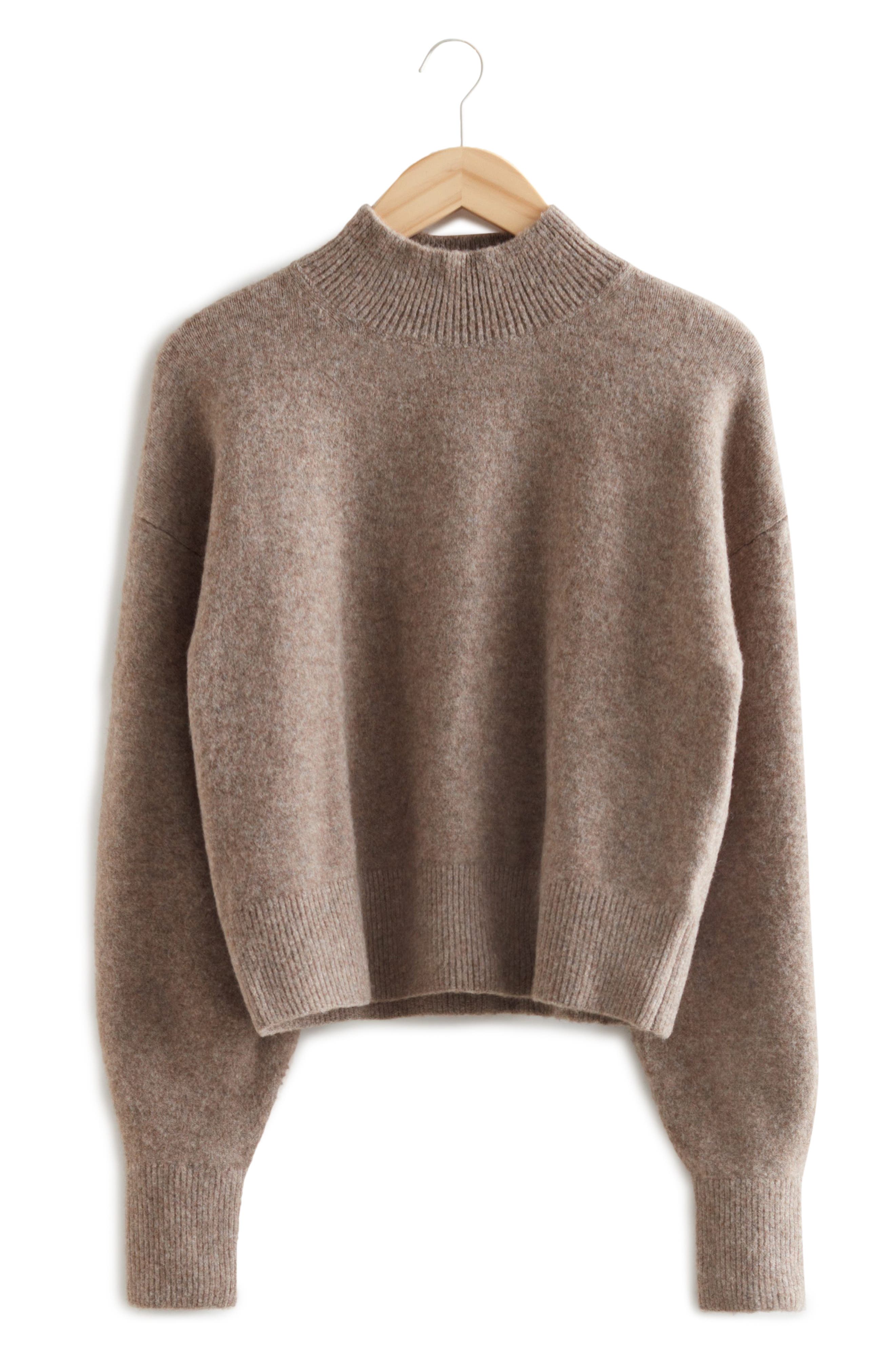 & Other Stories Mock Neck Sweater in Brown Melange | Smart Closet