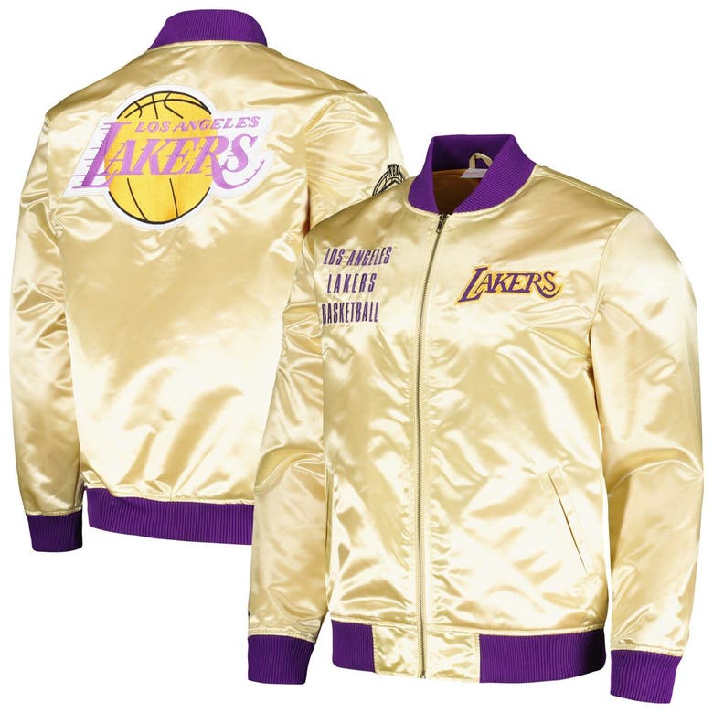 Shop Mitchell & Ness Gold Los Angeles Lakers Team Og 2.0 Vintage Logo Satin Full-zip Jacket