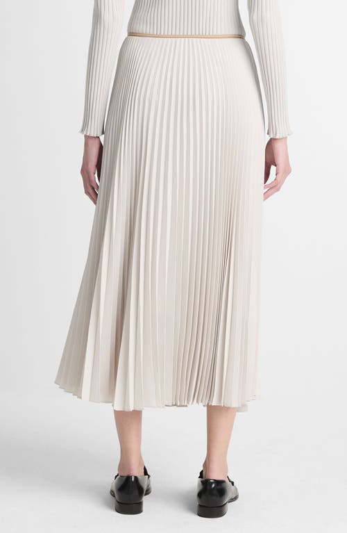 Shop Vince Pleated Midi Skirt In Salt/glass