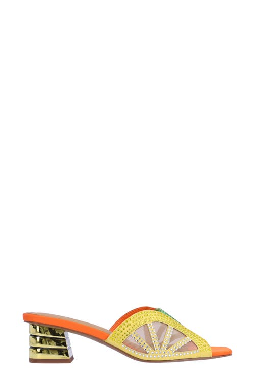 J. Reneé Lemon Block Heel Sandal In Lime/yellow/orange