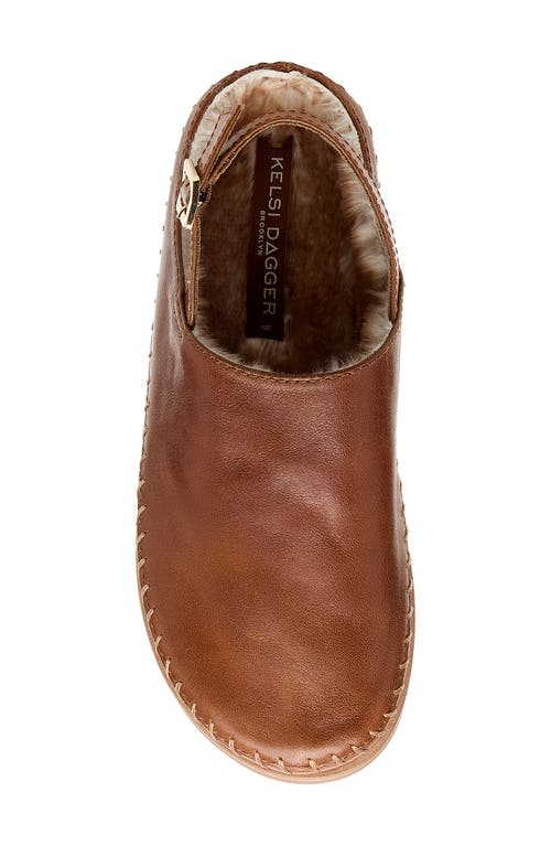 Kelsi Dagger Brooklyn Freddy Fur Lined Slingback Flat In Cognac