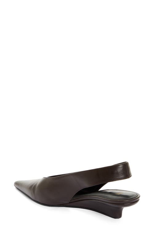 Shop Totême Toteme The Wedge Heel Slingback Pump In Bark