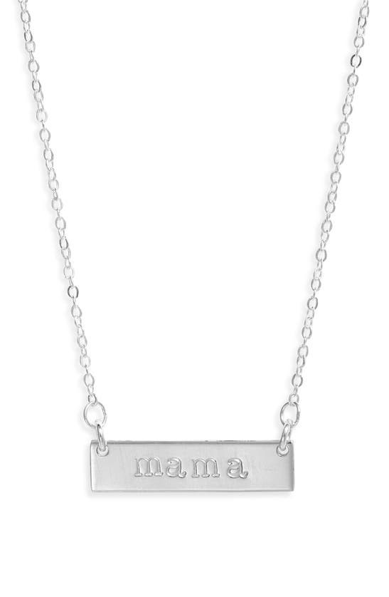 Shop Nashelle Mama Bar Pendant Necklace In Sterling Silver