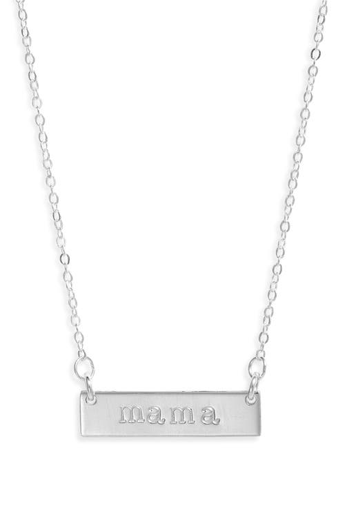 Nashelle Mama Bar Pendant Necklace in Sterling Silver at Nordstrom