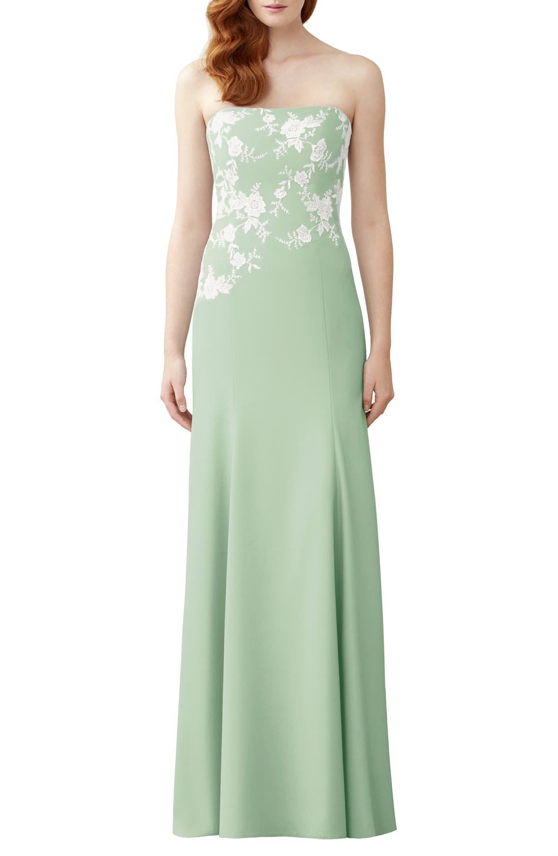 Dessy Collection Lace Appliqué Strapless Trumpet Gown Nordstrom