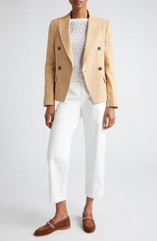 Eleventy Double Breasted Twill Jacket Gold at Nordstrom, Us