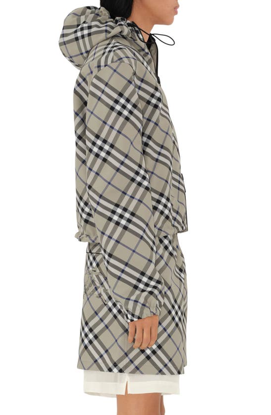 Shop Burberry Reversible Check Hooded Jacket In Lichen Ip Check