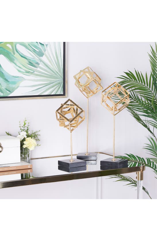 Shop Vivian Lune Home Marble Sculpture Set In Gold
