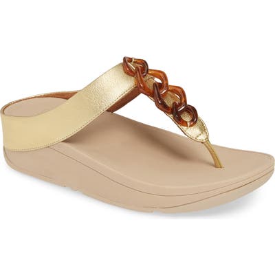 Fitflop Fino Chainlink Flip Flop, Metallic