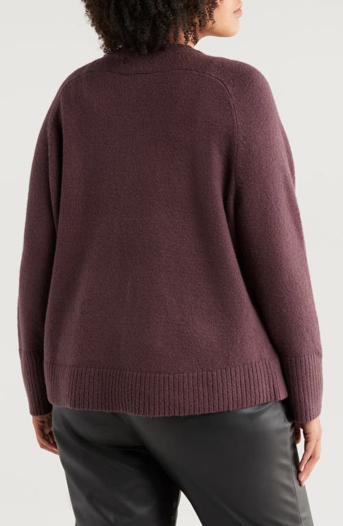 Shop Treasure & Bond Crewneck Raglan Cotton Blend Sweater In Burgundy Fudge