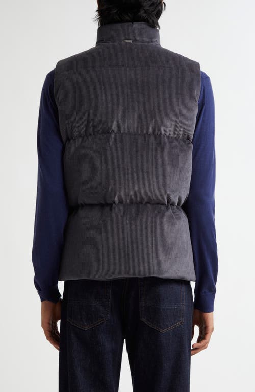 Shop Herno Cotton & Cashmere Corduroy Down Vest In Antracite