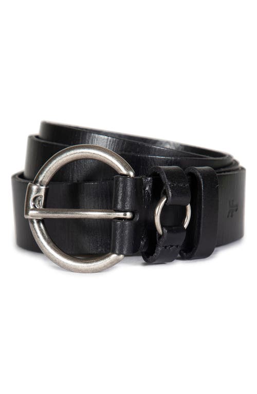 Frye Leather Ring Keeper Belt in Black And Antique Nickel