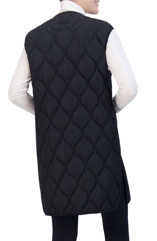 Hudson Jeans Water Repellent Onion Quilted Long Vest In Black