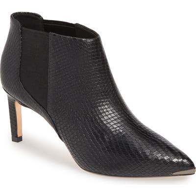 Ted Baker London Beriini Snake Embossed Pointy Toe Bootie - Black