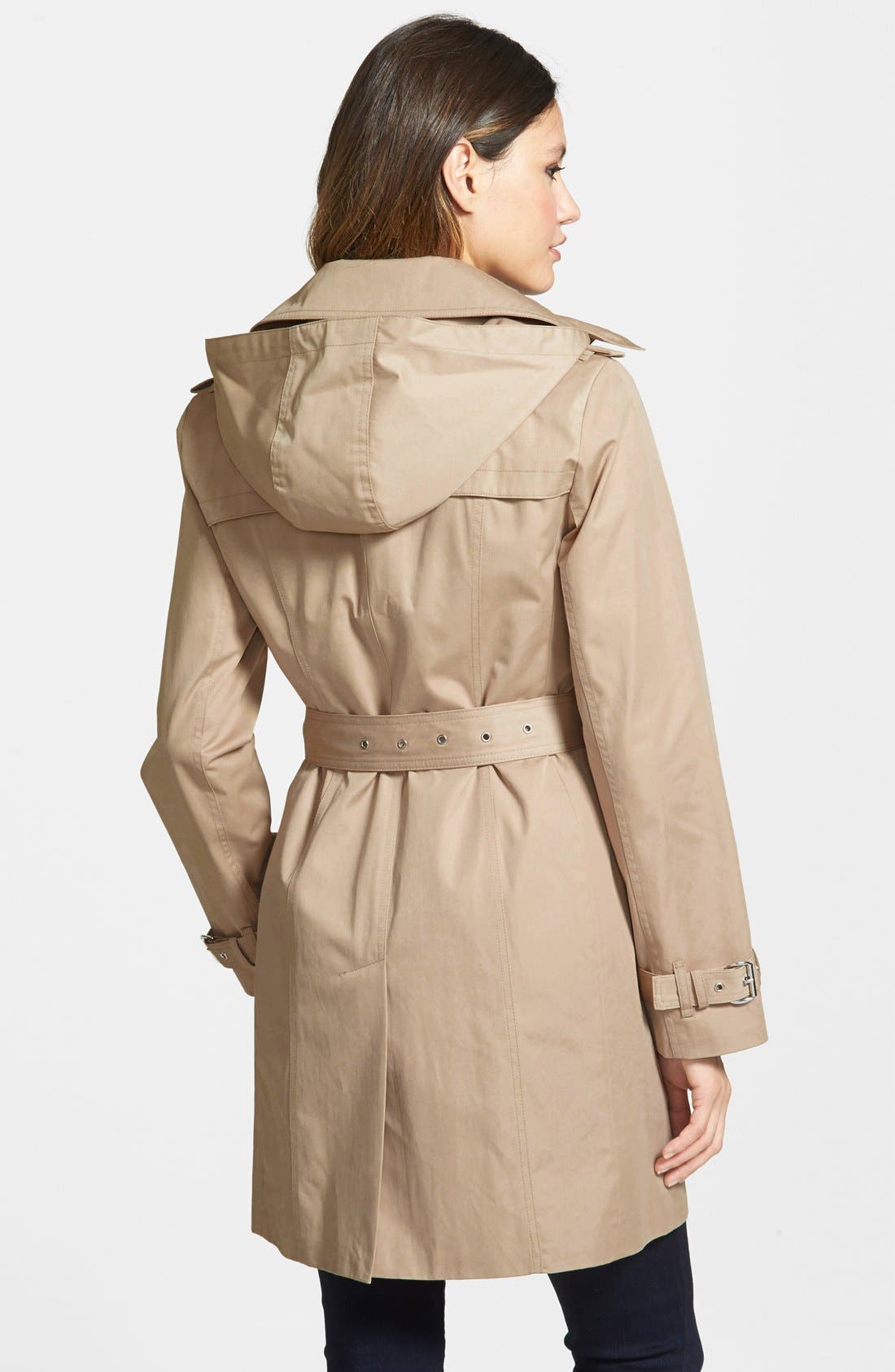 michael kors trench coat with hood