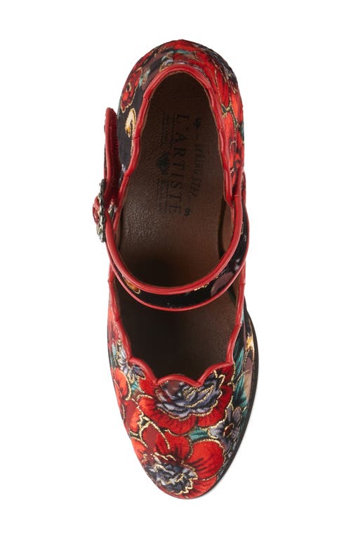 L'artiste By Spring Step Adodora Mary Jane Pump In Red Multi
