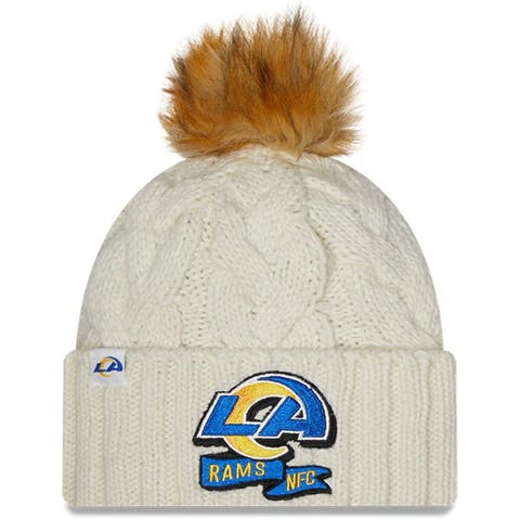 NEW ERA los angeles rams NFL sideline sport knit bobble beanie hat  [blue/white]