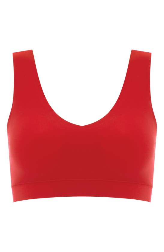 Shop Chantelle Lingerie Soft Stretch Padded V-neck Bralette In Poppy Red