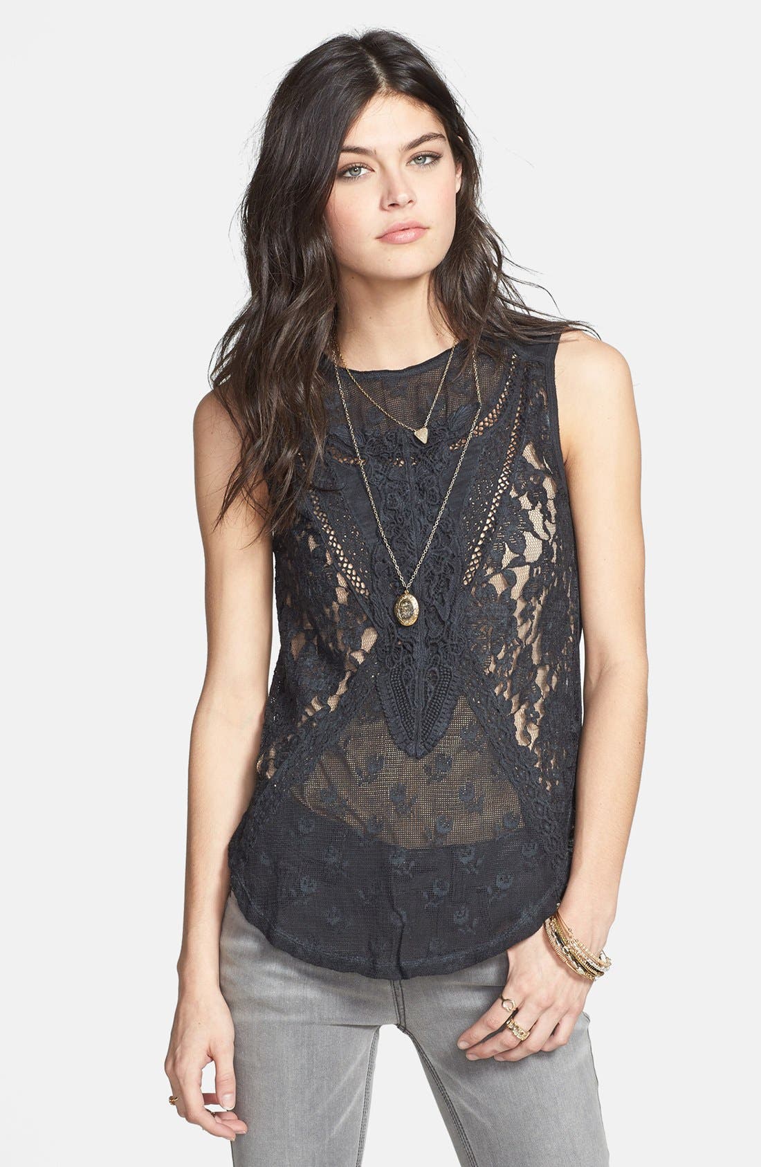Free People 'Not So Sweet' Lace Tank Nordstrom