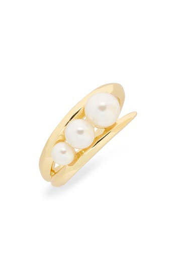 Covet Faux Pearls In A Pod Ring In Gold