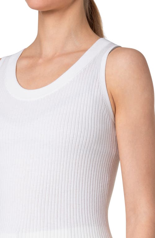 Akris Punto Crewneck Cotton Rib Tank Top In Cream