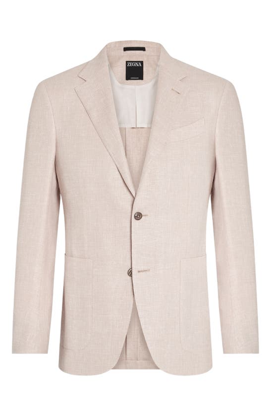 Zegna Fairway Crossover Linen Blend Sport Coat In Petra