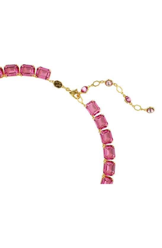 Shop Swarovski Millenia Crystal Tennis Necklace In Pink