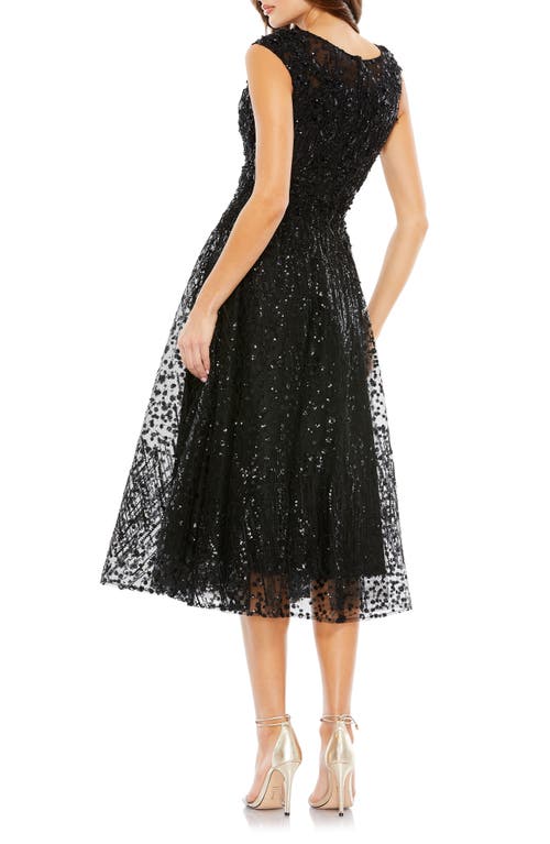 Shop Mac Duggal Sequin Fit & Flare Cocktail Dress In Black