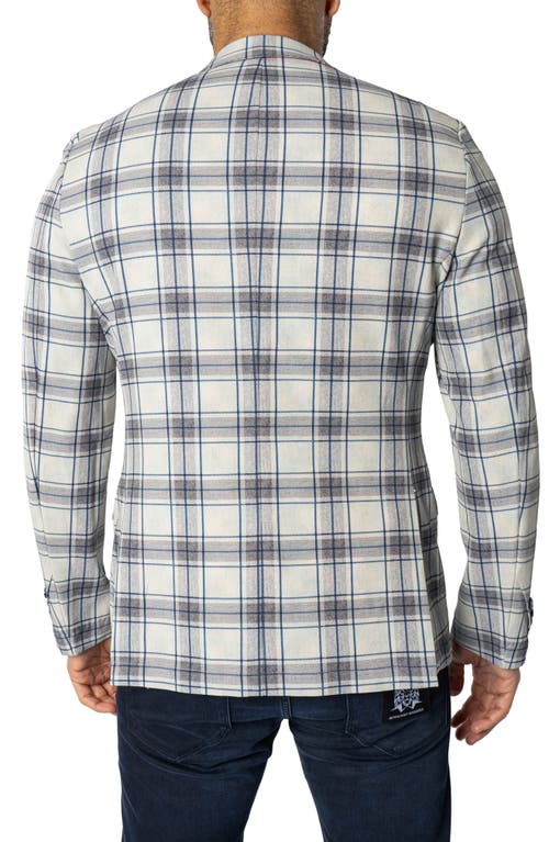Maceoo Descartes Unconstructed Plaid Brooksy Cobalt Blue Blazer In Blue