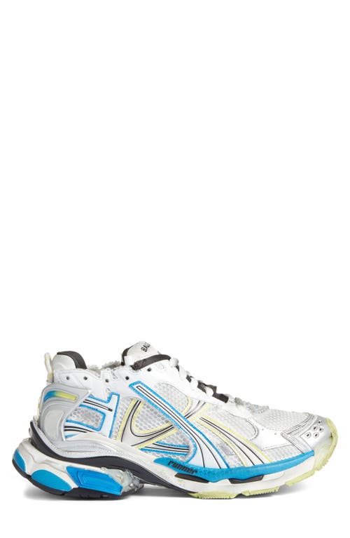 Shop Balenciaga Runner Sneaker In White/yellow/blue