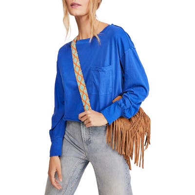 Free People Austin Long Sleeve Shirt, Blue