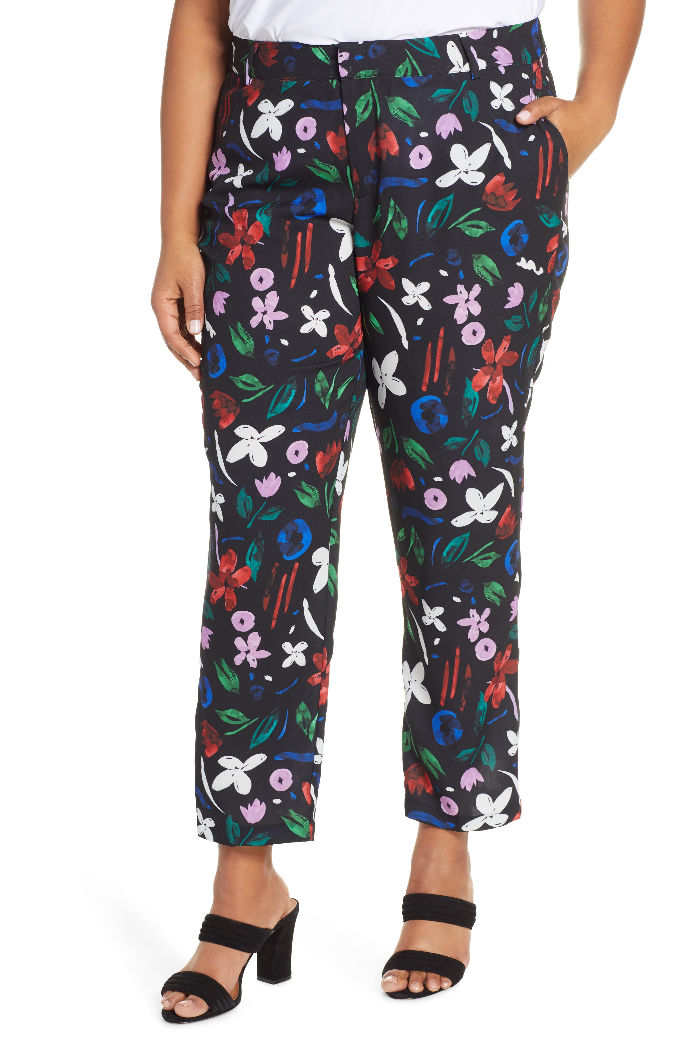 plus size slim leg trousers